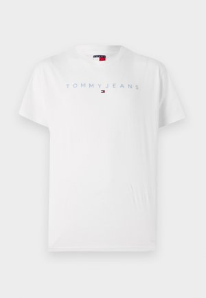 Tommy Jeans LINEAR LOGO TEE - Trükipildiga T-särk - ecru multi