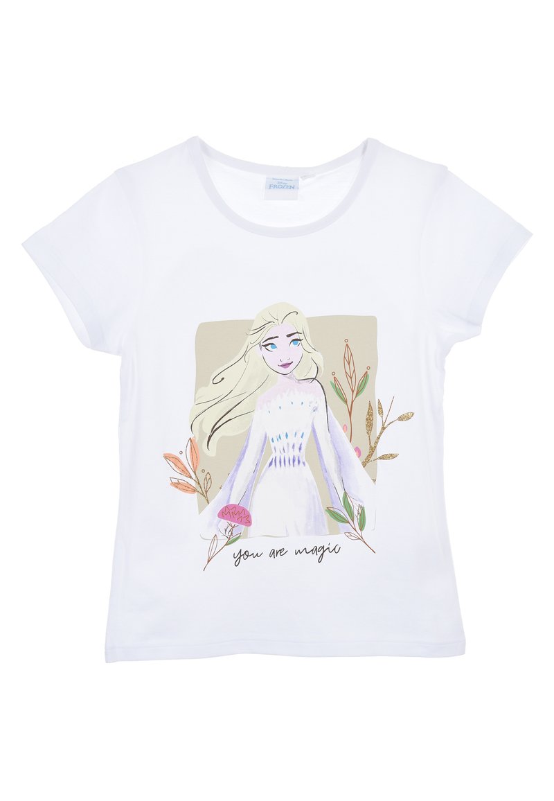 Disney FROZEN FROZEN ELSA - T-Shirt print - weiß - Zalando.de