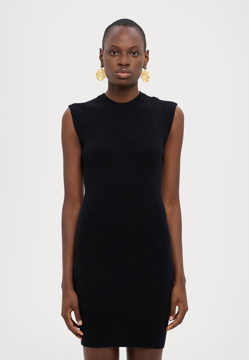michael kors black dress with gold studs Babette Black Crystal Embellished Mini Dress main image 0