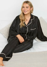 Yours Clothing STRIPE SET - Nattplagg set - black