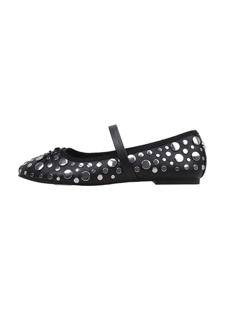 La Strada Bailarinas con hebilla - black