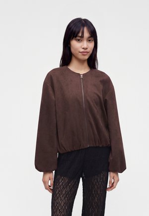 JDY, JDYNIA BALLOON JACKET - Bunda z nepravej kože - chocolate torte