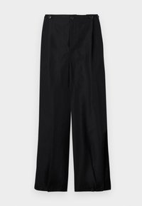 BUTTON PANTS UNISEX - Stoffhose - black