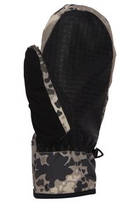 Tarnmuster-Wasserfeste Handschuhe mit strukturiertem schwarzen Handflächen, elastischem Handgelenk und verstärkten Bündchen für Wärme und Grip.