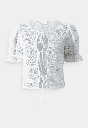 VILA VIANDREA TIE - Cardigan - cloud dancer