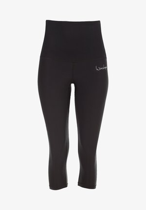 HWL202 SCHWARZ HIGH WAIST- 3/4 SPORTHOSE - Träningsshorts 3/4-längd - black