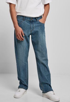 Urban Classics STRAIGHT SLIT JEANS - Džinsi ar taisnām starām - middeepblue