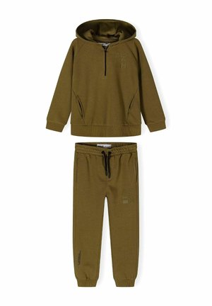 HALF ZIP HOODIE AND JOGGERS SET - Collegepaita - ochre