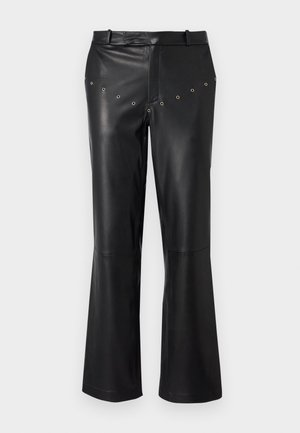 STUDIO ID TROY TROUSER - Usnjene hlače - black