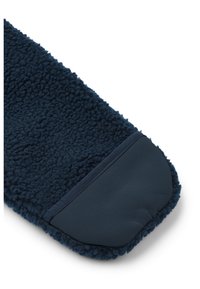 Fleece-Bekleidung in Dunkelblau, mit einem weichen, strukturierten Stoff und einem glatten Bündchen Detail am Saum. Abgerundetes Kanten-Design.