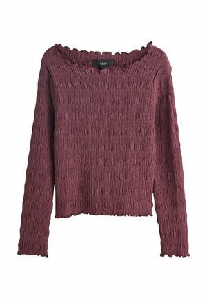 REGULAR FIT - SHIRRED TEXTURE - Top s dlhým rukávom - burgundy red