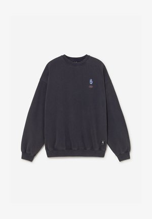 Kaotiko, CREW OVERSIZE GEOMETRIC FLOWER - Sweatshirt - dark slate