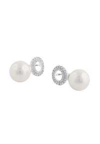 SNÖ of Sweden GRACIE SMALL PENDANT EAR - Auskarai - silver-coloured/white