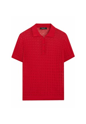Massimo Dutti, OPEN-KNIT POLO SWEATER - Poloshirt - red