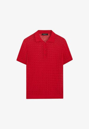 Massimo Dutti, OPEN-KNIT POLO SWEATER - Poloshirt - red