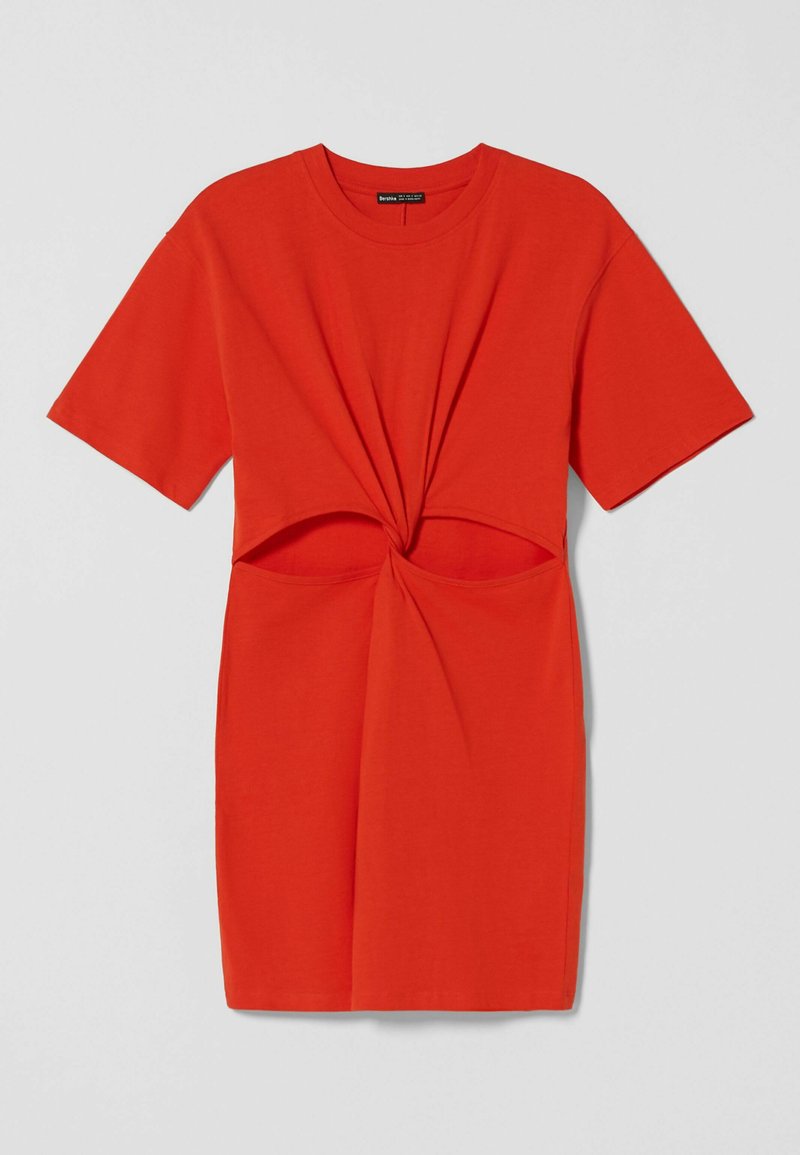 Bershka Jerseyjurk koraalrood