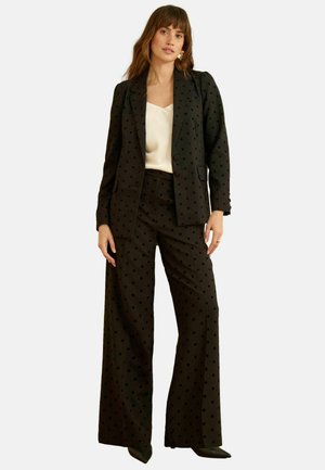 REGULAR FIT - FLOCKED SPOT - Blézer - black