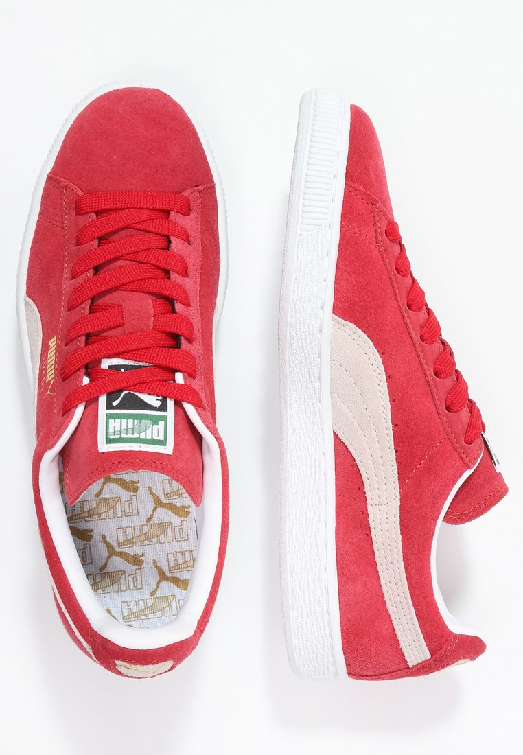 red and white puma shoes