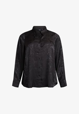 Must must sleeves with a smooth fabric tacteering paisley pattern, featuring a button-down front and classic collar.