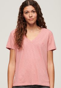 Superdry & Co EMBROIDERED V NECK  - T-shirt basic - dusty rose