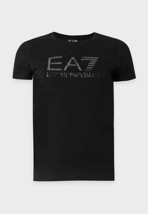 EA7 Emporio Armani, TRAIN VISIBILITY SLIM TEE  - T-shirt print - black/silver-coloured