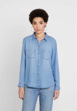 BLOUSE - Button-down blouse - blue denim