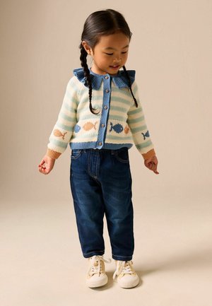 REGULAR FIT - COLLARED FISH STRIPE  - Gilet - light blue