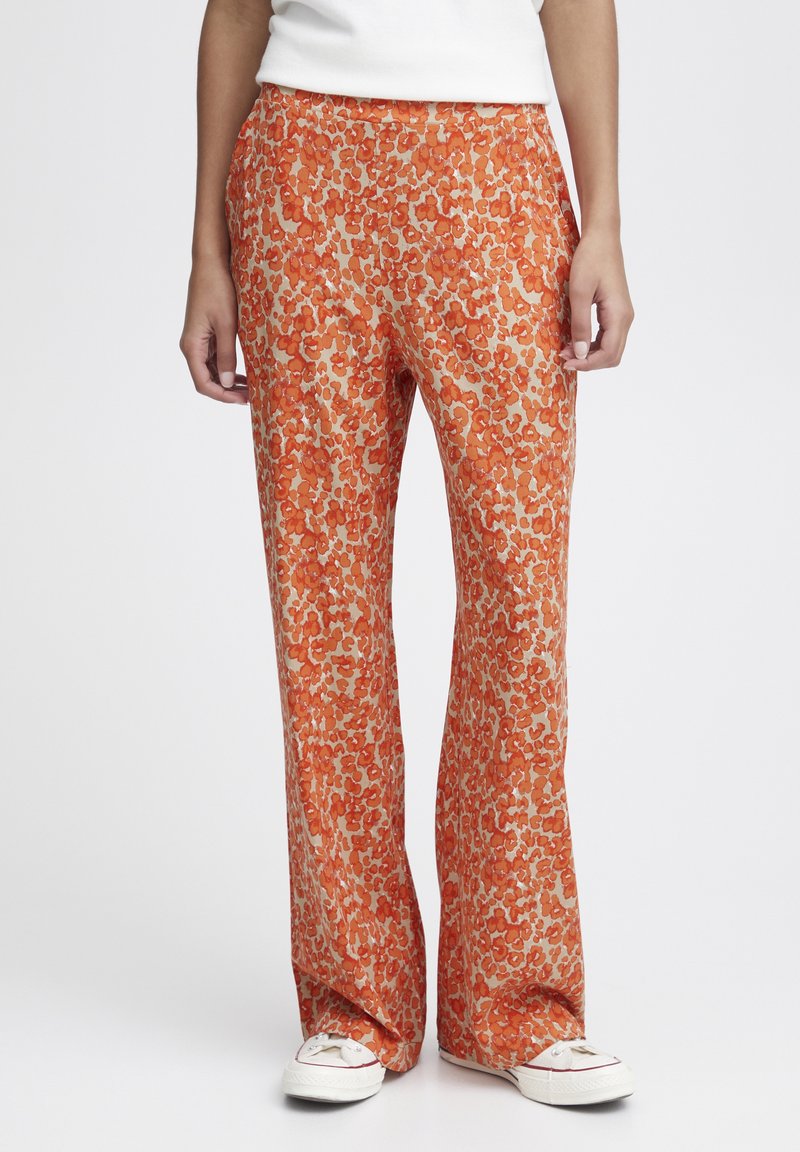 ICHI - IHAYA PA - Trousers - coral rose leo aop, Enlarge