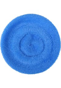 Ümar, pehme padja helesinine värv, tekstuurse ja kohev pind ning spiraalne disain. Diameeter umbes 30 cm.