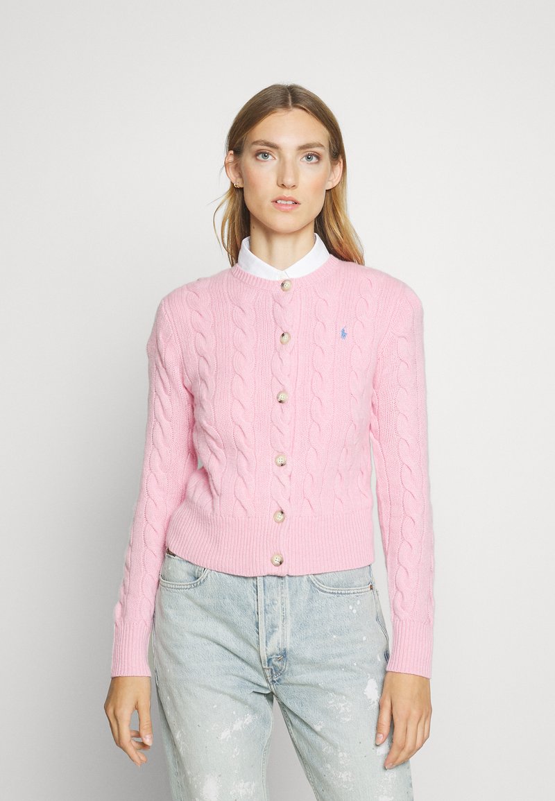 Polo Ralph Lauren LONG SLEEVE CARDIGAN - Cardigan - carmel pink/pink ...