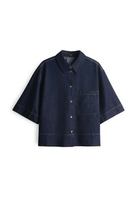LOOSE FIT OVERCUT - Button-down blouse - rinsed dark blue