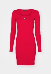 BADGE BODYCON DRESS  - Kampsunkleit - red hot