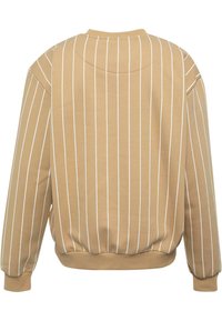 Karl Kani SMALL SIGNATURE PINSTRIPE CREW - Felpa - sand white