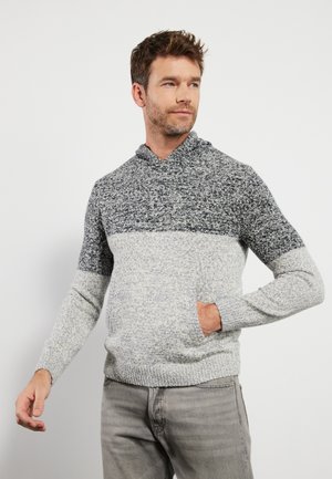 Felpa con cappuccio - mottled light grey