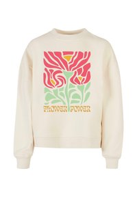 Merchcode FLOWER POWER CREWNECK - Collegepaita - whitesand