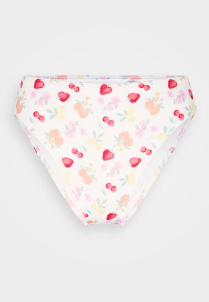 Hollister Co. Curvy High-Leg High-Waist Ribbed Cheeky Bikini Bottom - Bikini bottoms - white/multi-coloured