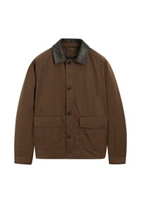 SHORT WITH COLLAR DETAIL - Parkas - dark brown