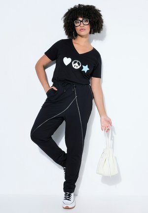 Angel of Style TAPERED FIT ZIERNÄHTE ELASTIKBUND - Pantaloni sportivi - black