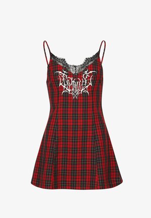 Koi Footwear, TARNISHED PLAID SLIP DRESS - Kjole - red tartan