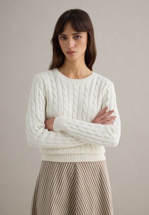 REGULAR FIT SWEATER WITH CABLE  - Maglione - milky white