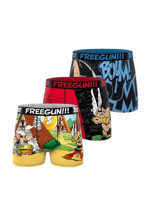 Freegun, 3 PACK PRINTED ASTERIX - Boxers - jaune rouge noir bleu