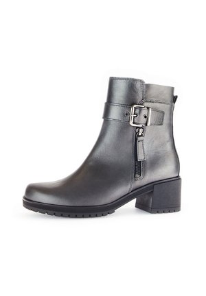Enkellaarsjes met plateauzool - silber
