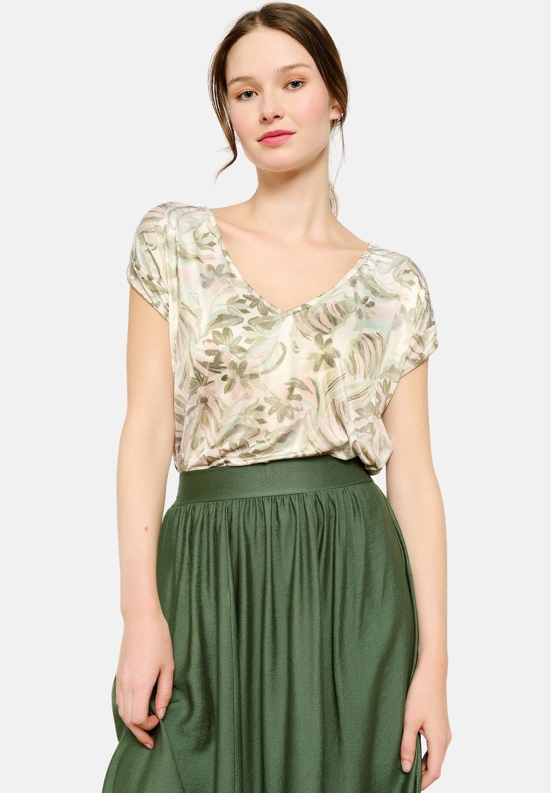 LolaLiza WITH LEAF - Marškinėliai su spaudiniu - khaki faded