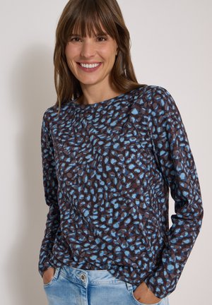 Cecil, SHIRT MIT BOAT NECK UND PATCHWORK-MUSTER - T-shirt à manches longues - raw chocolate brown