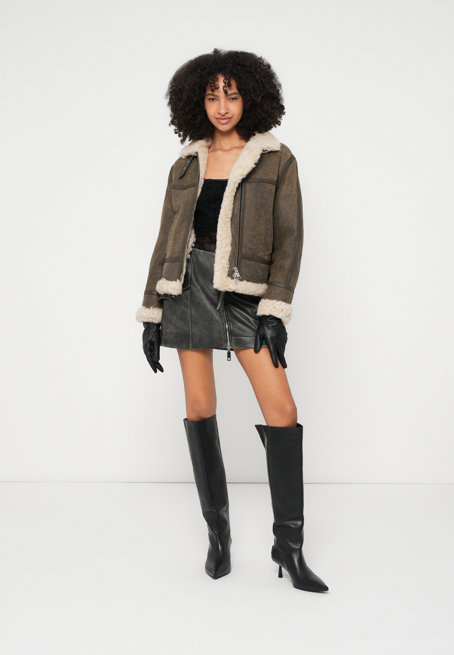 AllSaints LOREL VINTAGE JACKET - Leather jacket - brown - Zalando