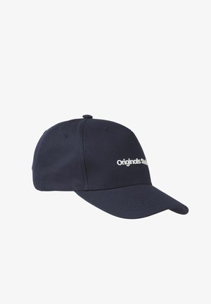 Gorra de béisbol azul marino hecha de tela con visera curva, con el texto "Originals" en blanco en la parte frontal y agujeros de ventilación a cada lado.