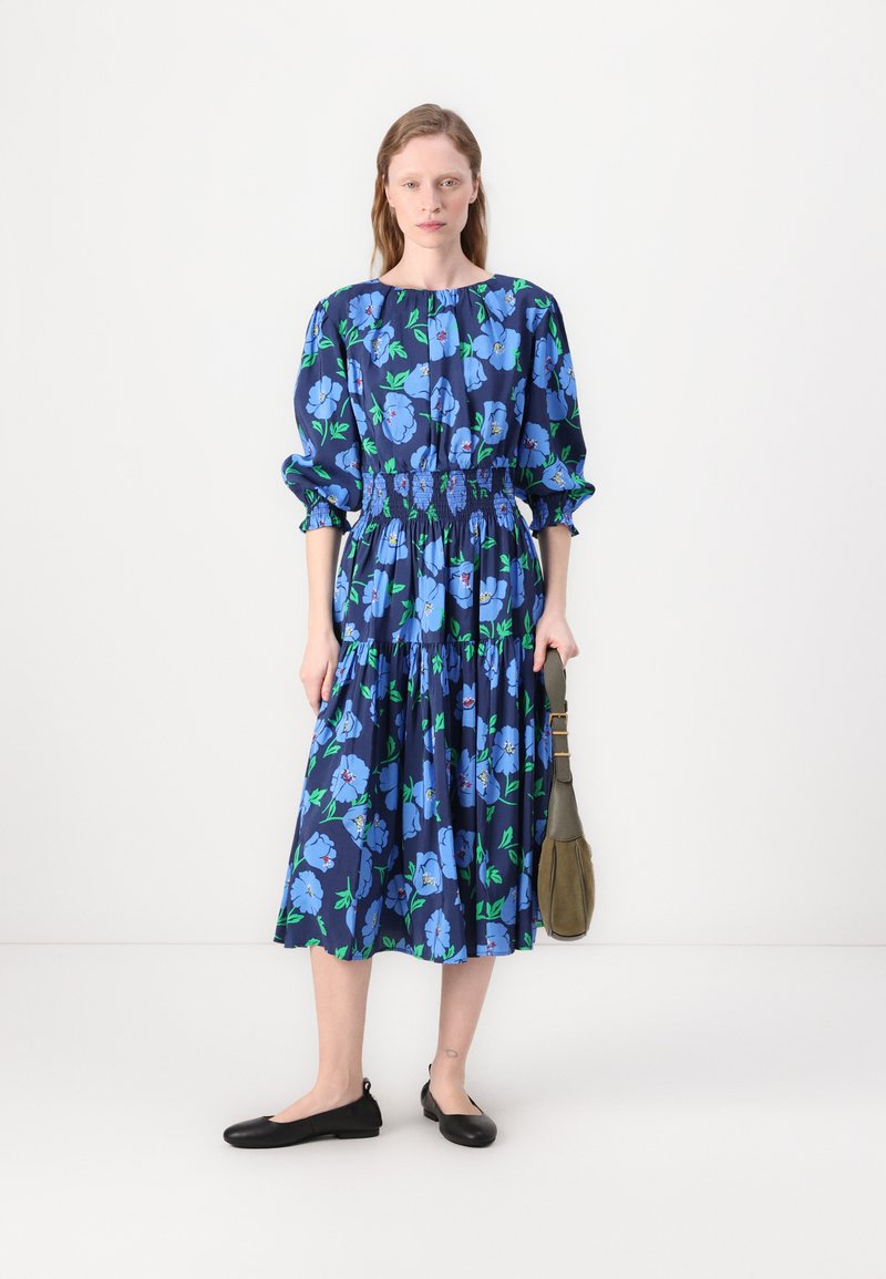 kate spade new york SPRINGTIME BLOOMS SMOCK DRESS - Day dress - planetary navy/dark blue - Zalando kate spade new york SPRINGTIME BLOOMS SMOCK DRESS - Day dress - planetary navy/dark blue - Zalando