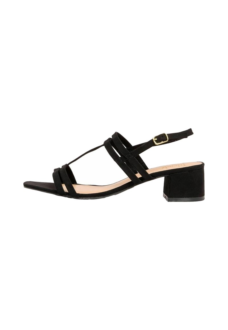 Friends Like These WIDE FIT - MINIMAL BLOCK - Sandaalit nilkkaremmillä - black suedette