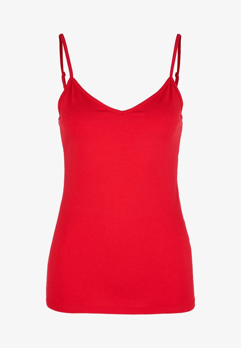 Q S Designed By Haut A Bretelles Spaghetti Et Encolure En V Top Flame Red Rot Zalando De