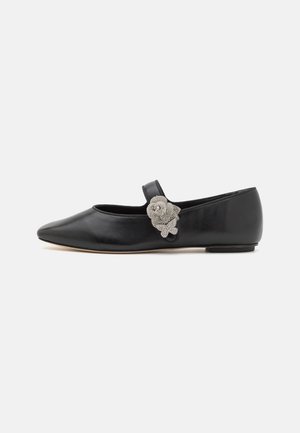 TITANIA MARY JANE FLAT - Pahkluurihmadega baleriinad - black/crystal